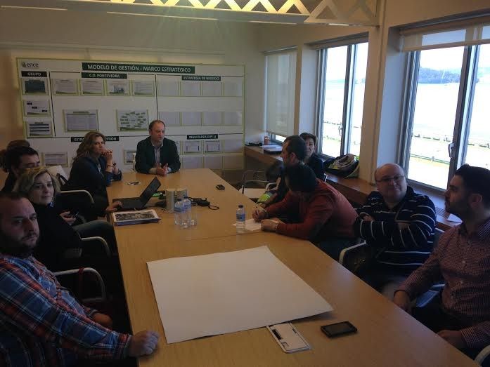 Visita de María Rey, coordinadora de Ciudadanos, a la fábrica de ENCE