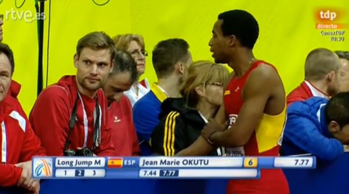 Jean Marie Okutu, durante la clasificación del Europeo de Praga