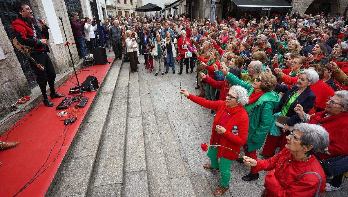 Acto conmemorativo da Revolução dos Cravos en Pontevedra