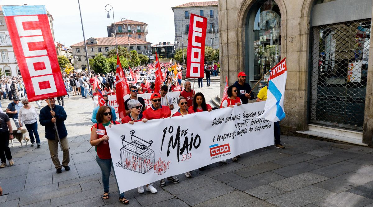 Manifestación do 1º de maio de CCOO para pedir creación de emprego digno na comarca