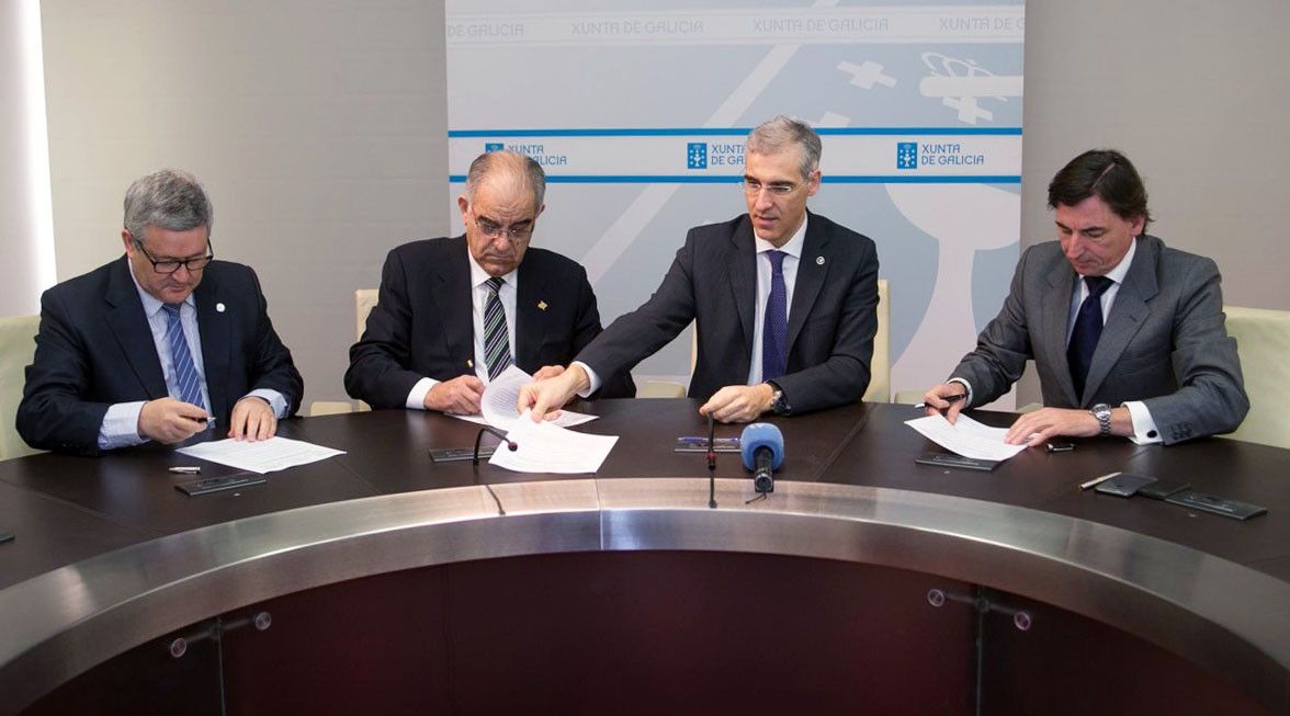 Firma del acuerdo de fusión de las Cámaras de Comercio de Pontevedra, Vigo y Vilagarcía