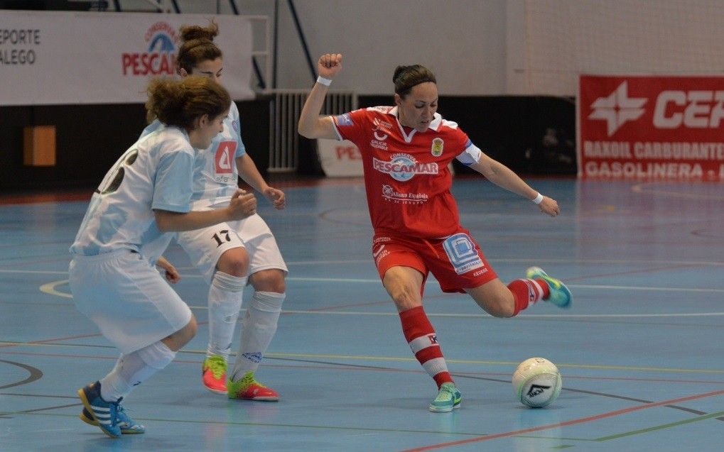 Partido entre Poio FS e Majadahonda FSF na Seca