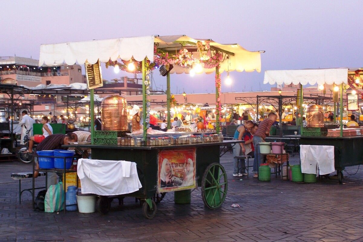 Postos de comida en Jemaa el-Fna Postos de comida en Jemaa el-Fna