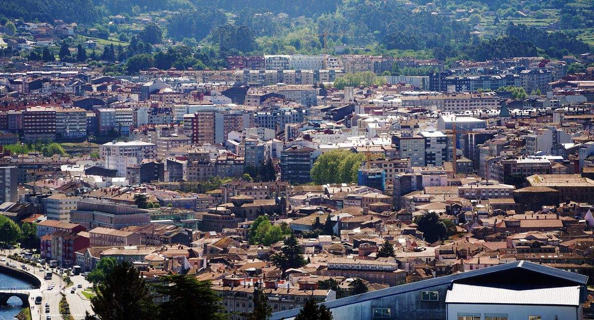 Vista aérea de la ciudad de Pontevedra