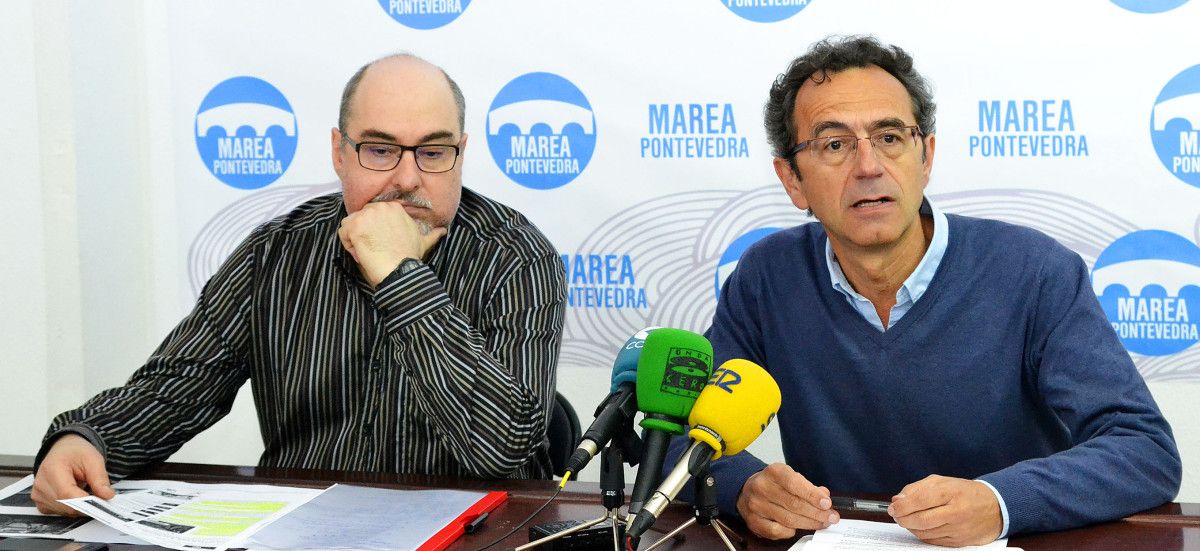 José Antonio Ramirez, xunto ao candidato de Marea Pontevedra, Luis Rei