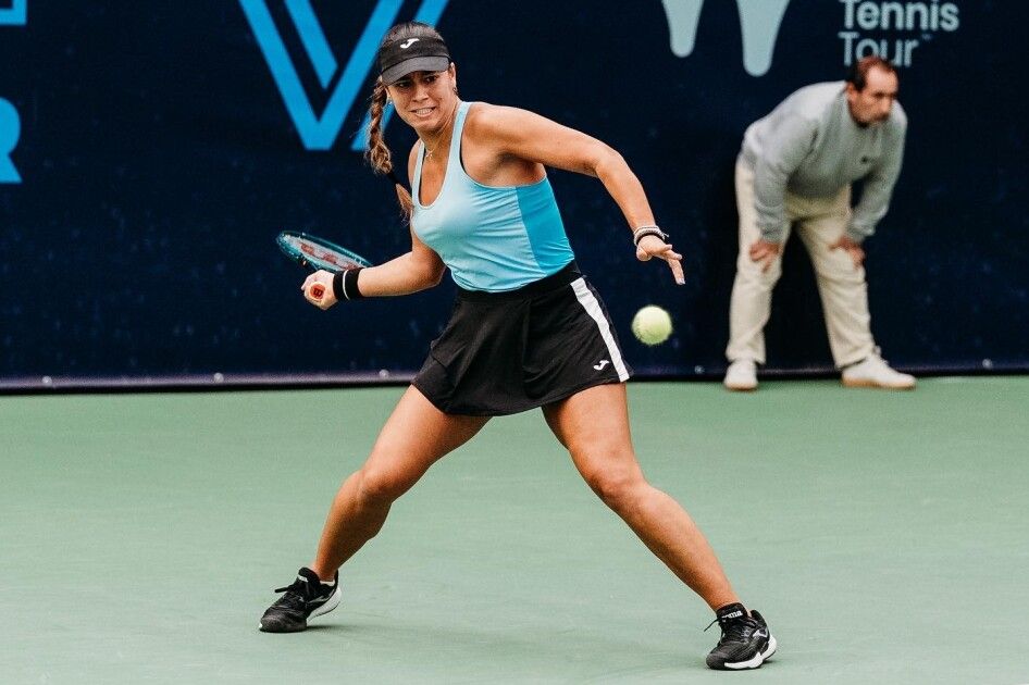 Jéssica Bouzas, durante un torneo en Porto - Federação Portuguesa de Ténis