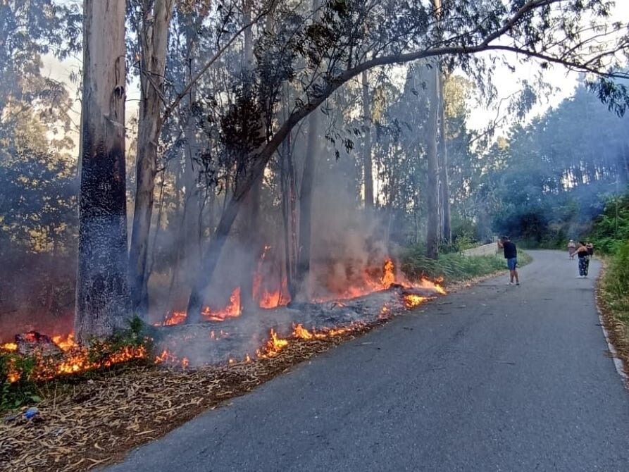 Incendio en A Devesa, en la parroquia pontevedresa de Alba