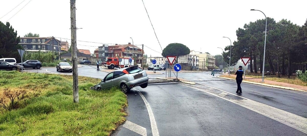Lugar onde se rexistraba o accidente á altura de Montalvo