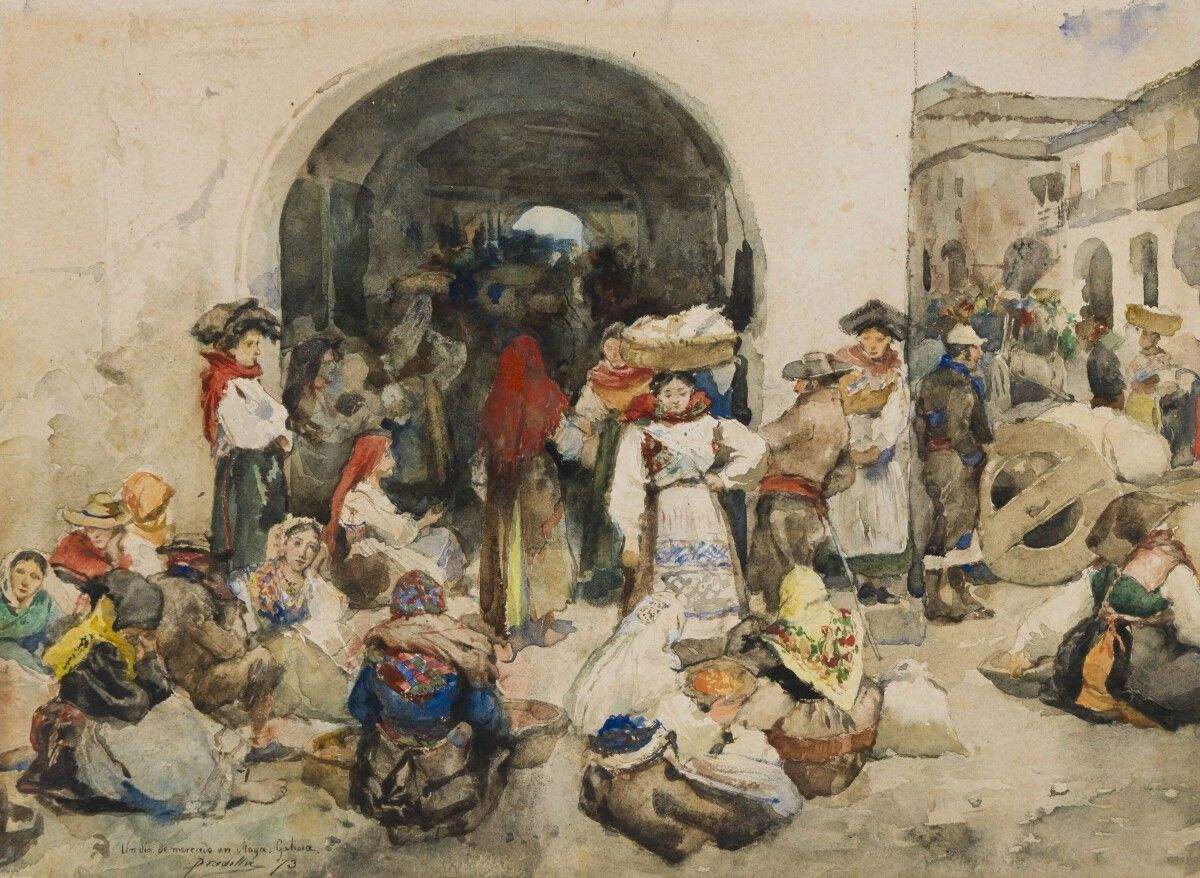 "Un día en el mercado de Noia", de Francisco Pradilla