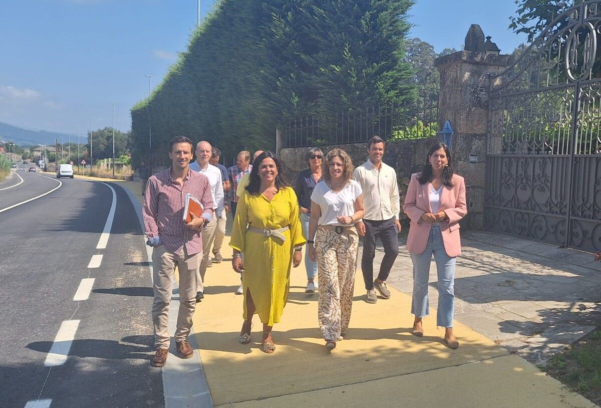 Visita de supervisión ás obras do vial provincial en Meis