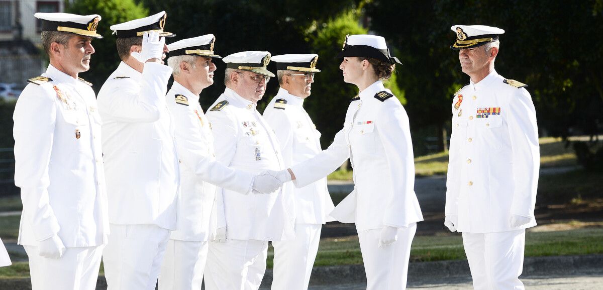 Llegada de la princesa Leonor a la Escuela Naval de Marín