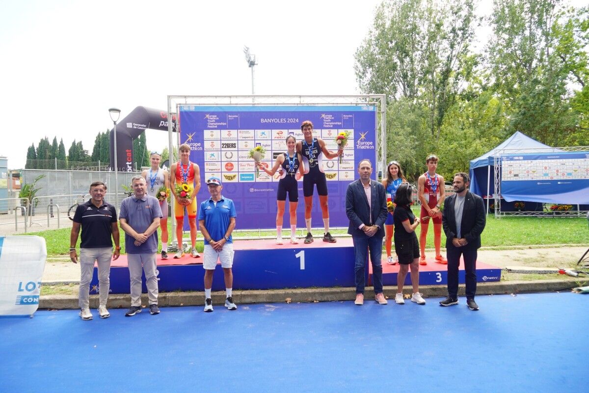 Lucas García, no podio do Campionato de Europa Youth de Tríatlon en Banyoles