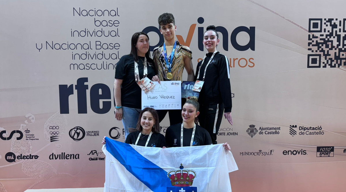 Hugo Vázquez, tras proclamarse campeón de España juvenil de gimnasia rítmica