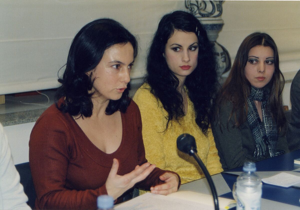 Luísa Villalta con Yolanda Castaño e Emma Couceiro