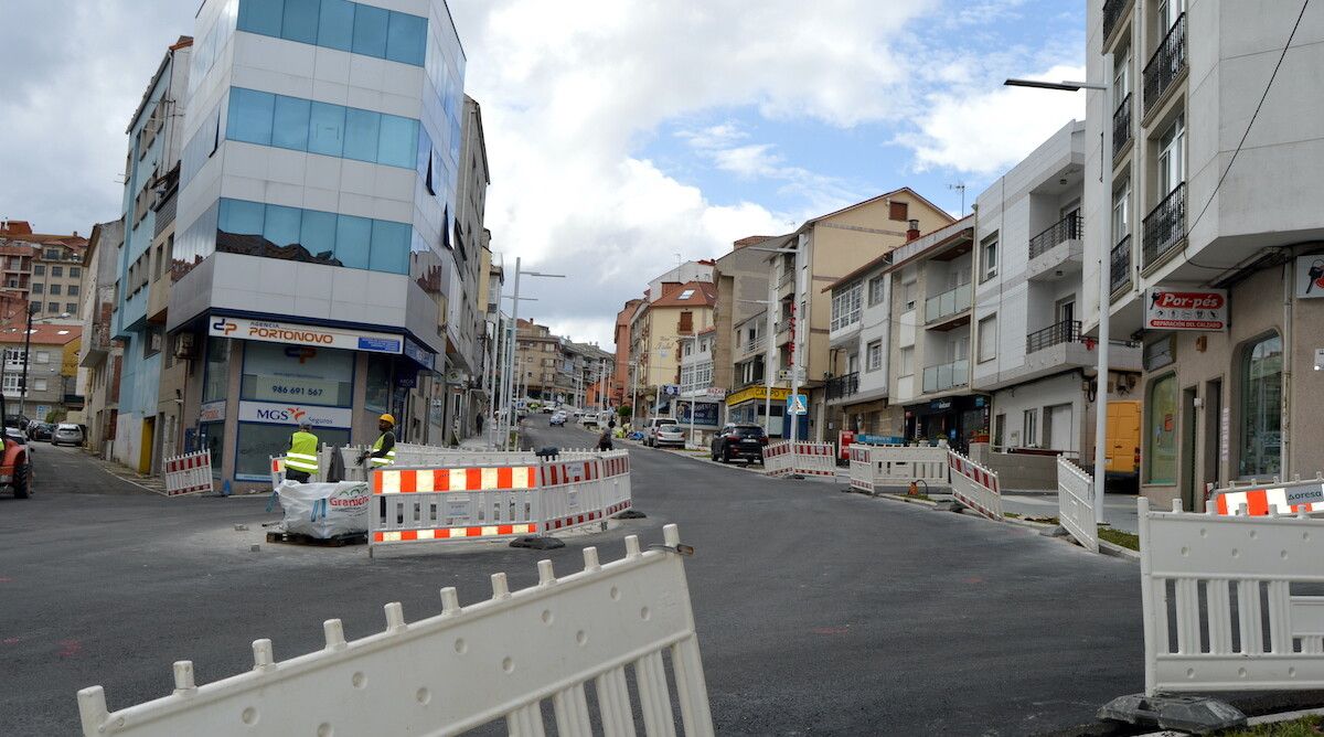 Obras de construción do bulevar de Portonovo