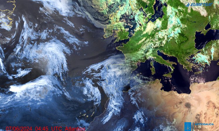 Imaxe de satélite de Meteogalicia este venres 7 de xuño de 2024