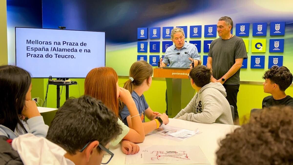 El alumnado de Barcelos presentando sus propuestas para mejorar la ciudad