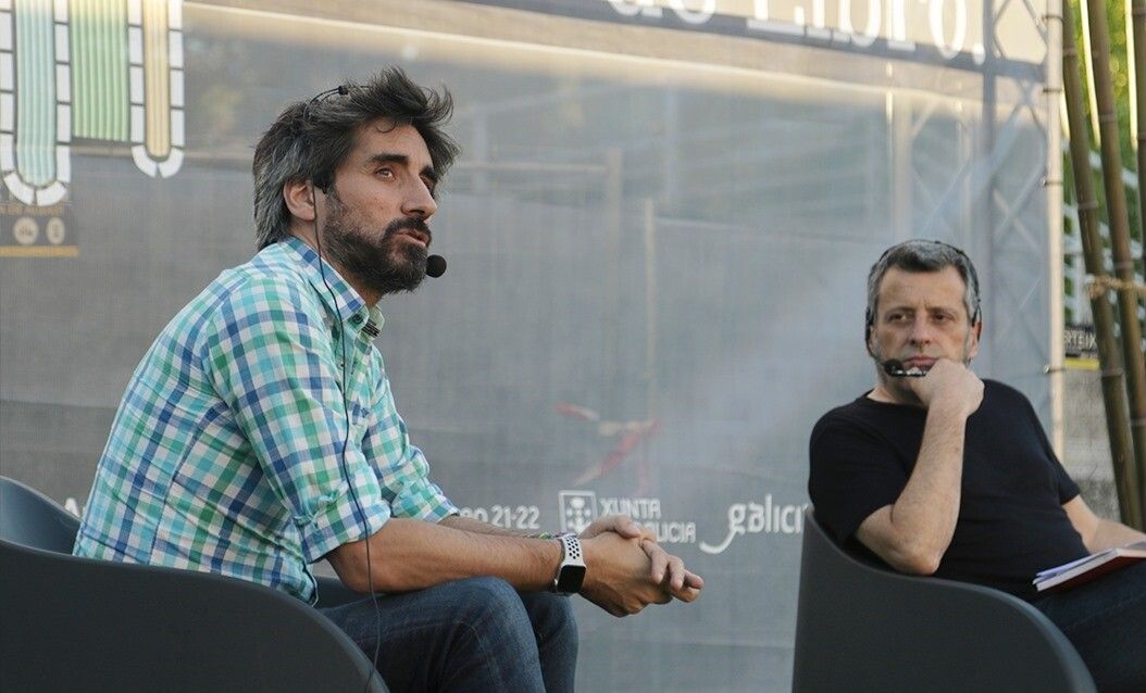 El escritor Manel Loureiro en una edición anterior de 'Vilagarcía, Cidade de libro'