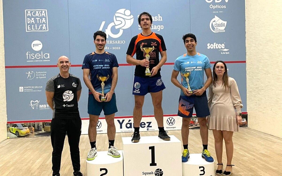 Pablo Quintana, tras proclamarse campión galego de squash