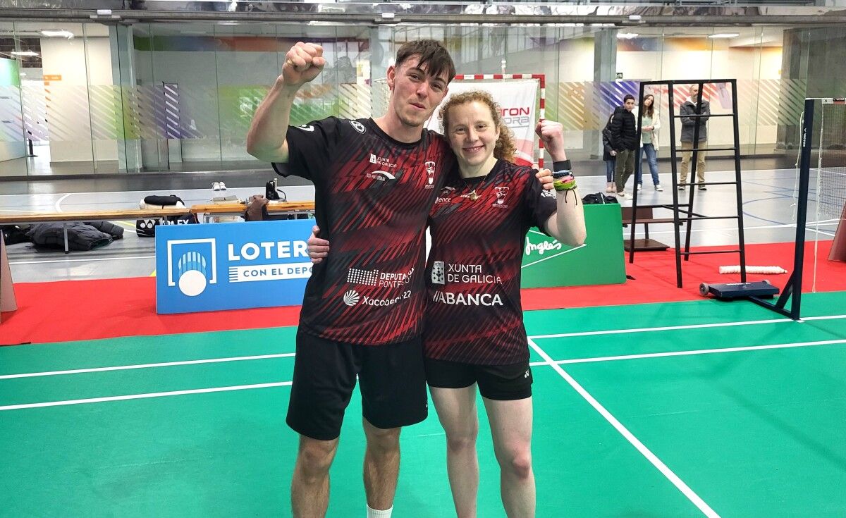 Leo Van Gysel e Georgina Bland, xogador do Bádminton Ravachol