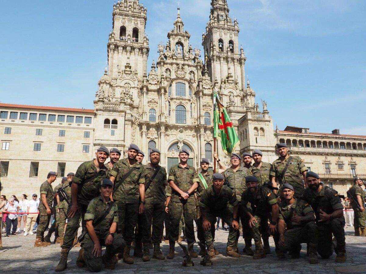 Patrulla del Grupo Logístico VII de la Brilat ganadora de la Tui-Santiago