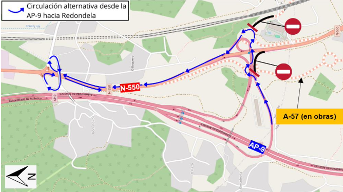 Cambios no tráfico no acceso da AP-9 en Figueirido 