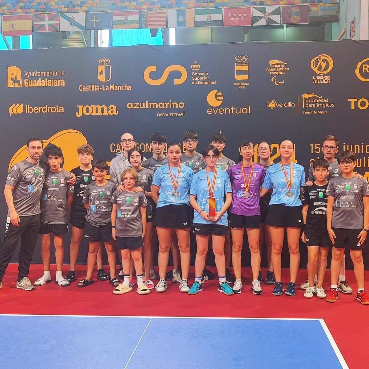 Plantel do TM Monte Porreiro nos Campionatos de España de Guadalaxara 