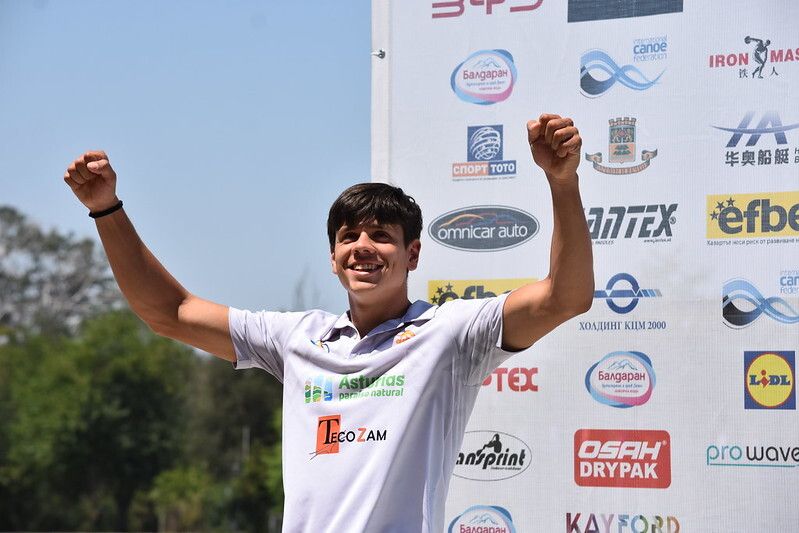 Pablo Crespo, no podio do Mundial de Piragüismo en Plovdiv