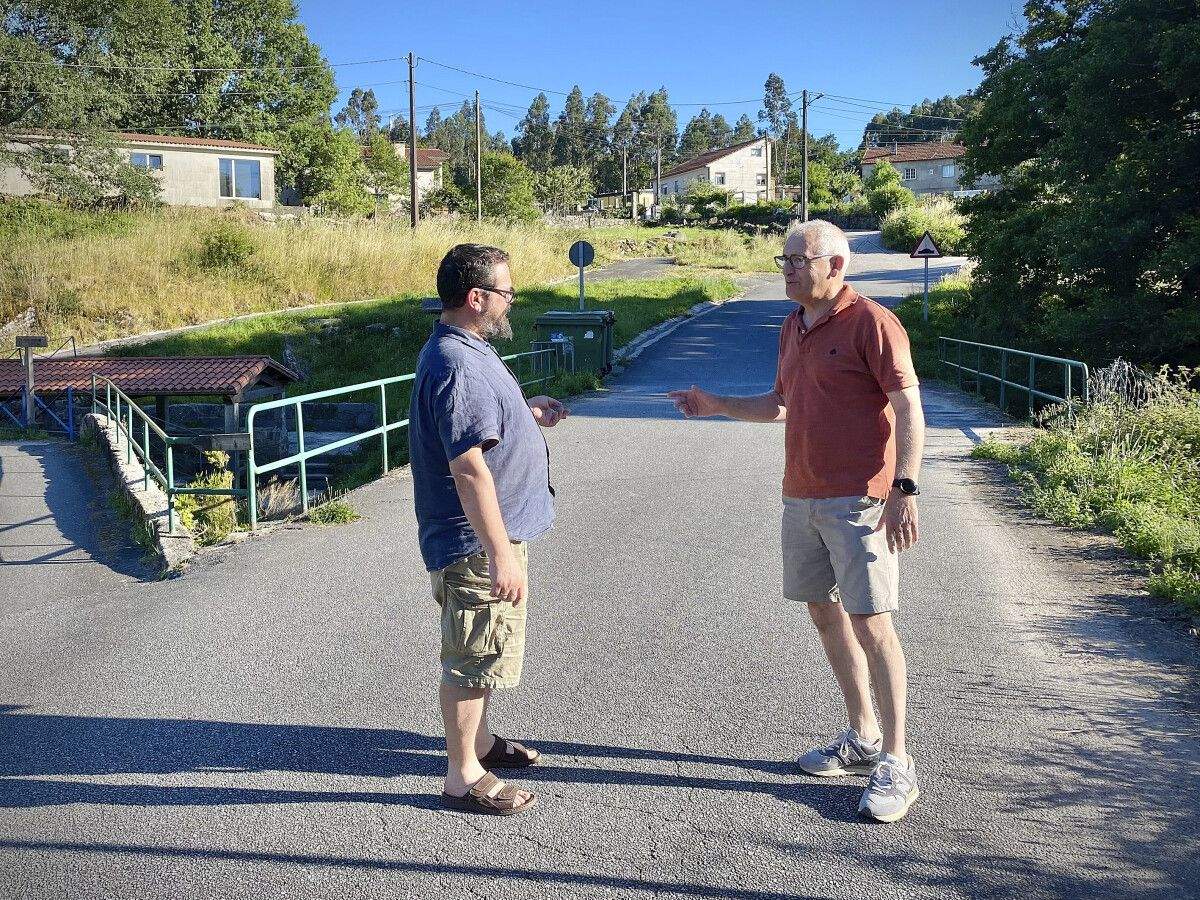 Los concejales del BNG en el vial Borela-Mirón