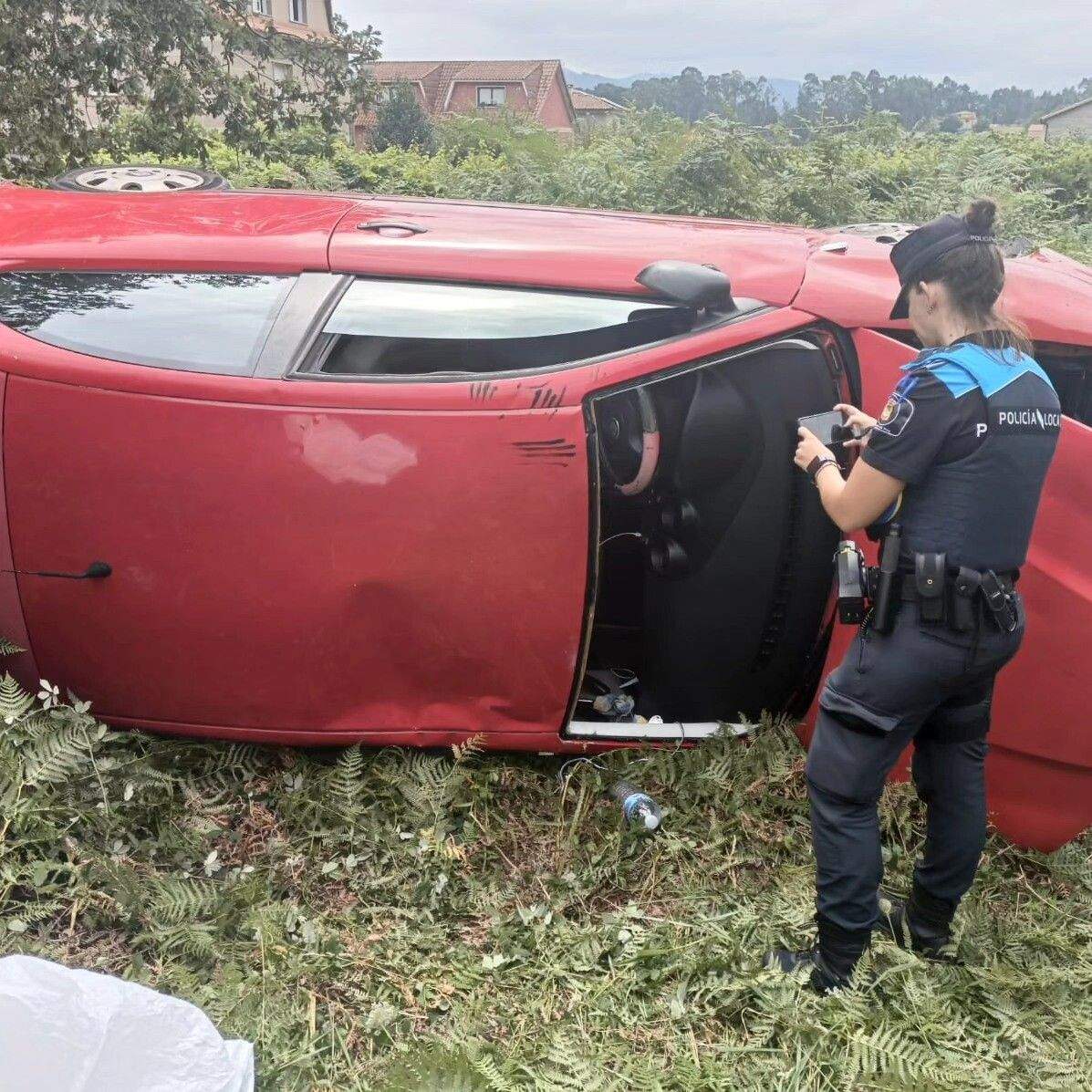 Accidente de tráfico na parroquia de Campelo, en Poio