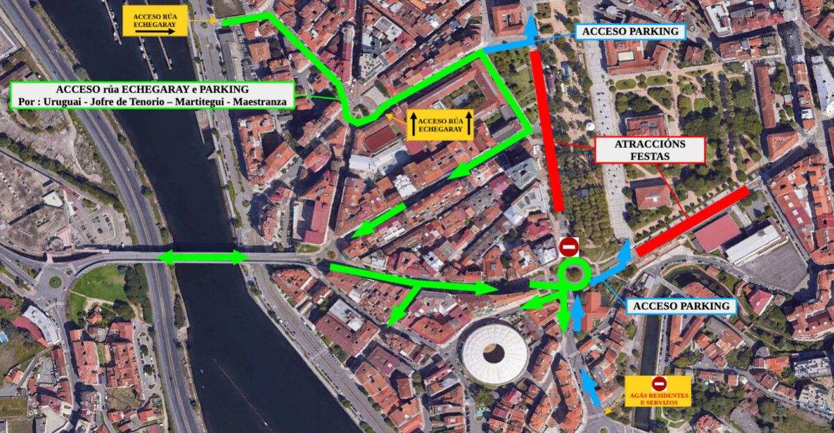 Dispositivo de tráfico para as Festas da Peregrina