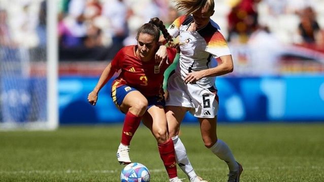 Tere Abelleira, en el partido entre España y Alemania por el bronce olímpico Tere Abelleira, en el partido entre España y Alemania por el bronce olímpico