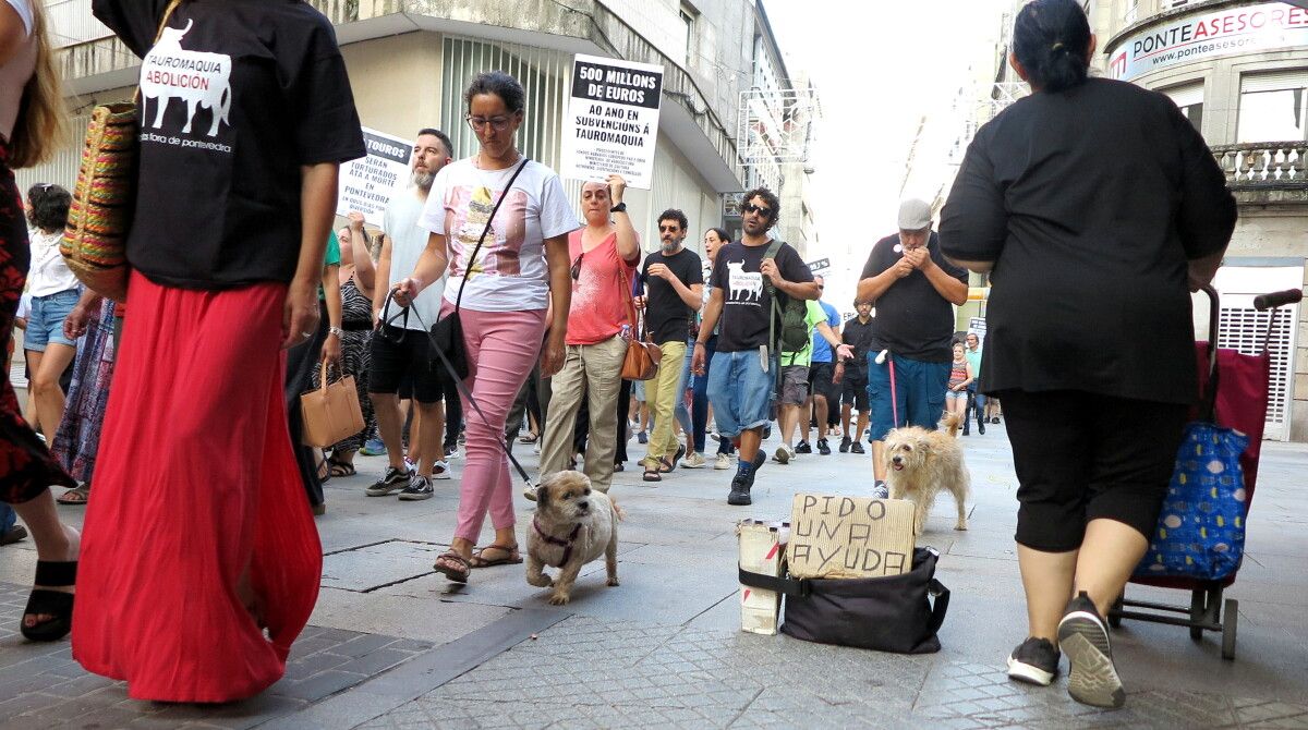 Manifestación de 'Touradas fóra de Pontevedra'
