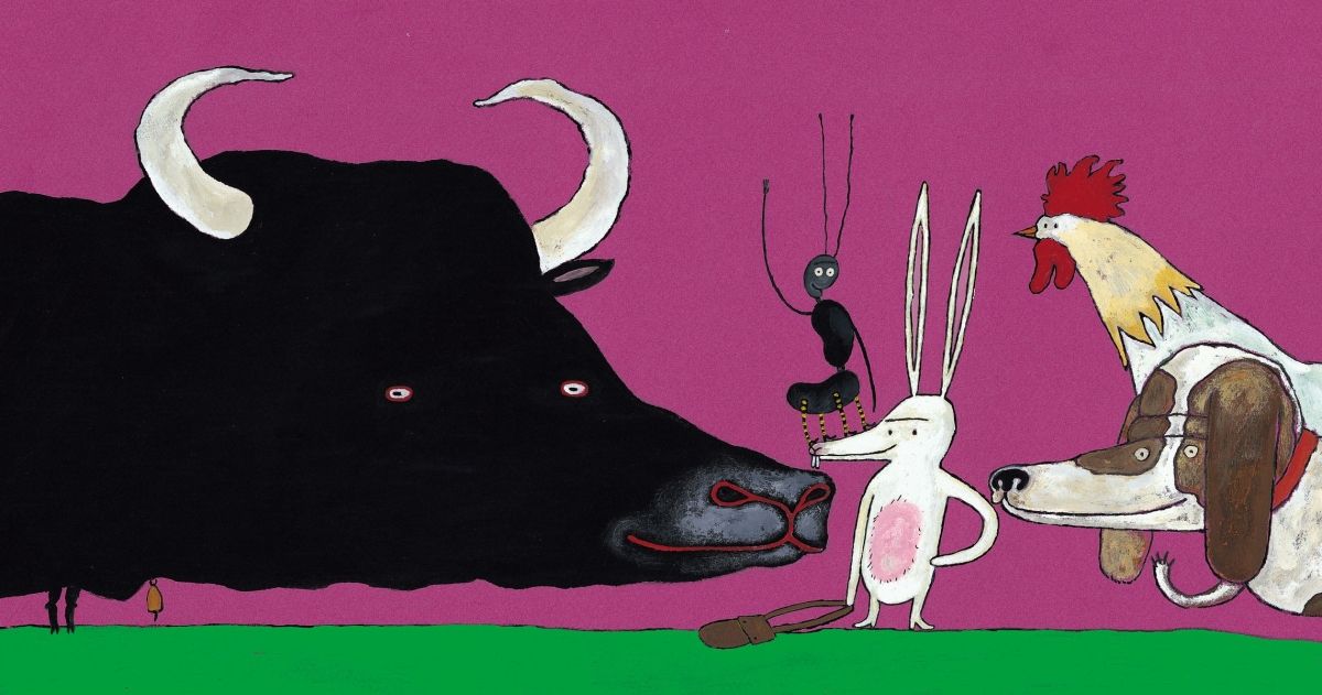 Ilustración de "El pequeño conejo blanco", libro editado por Kalandraka
