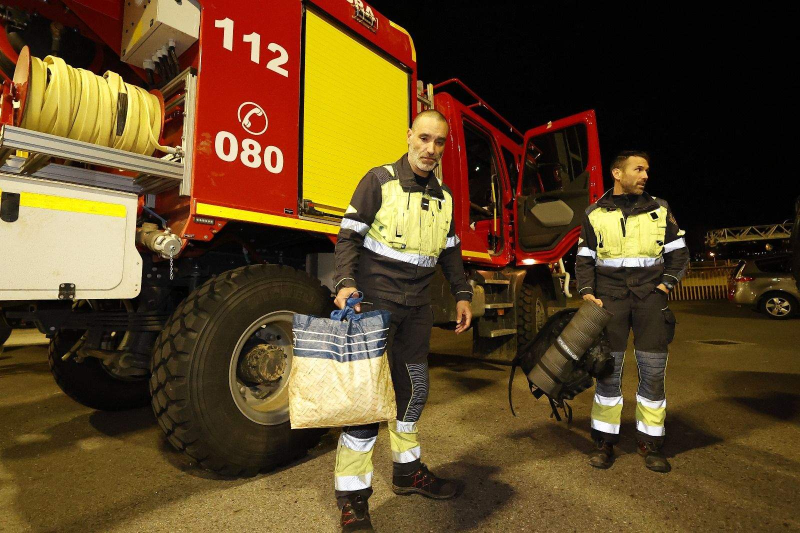 Bombeiros de Pontevedra que participaron no dispositivo de axuda pola DANA na Comunidade Valenciana