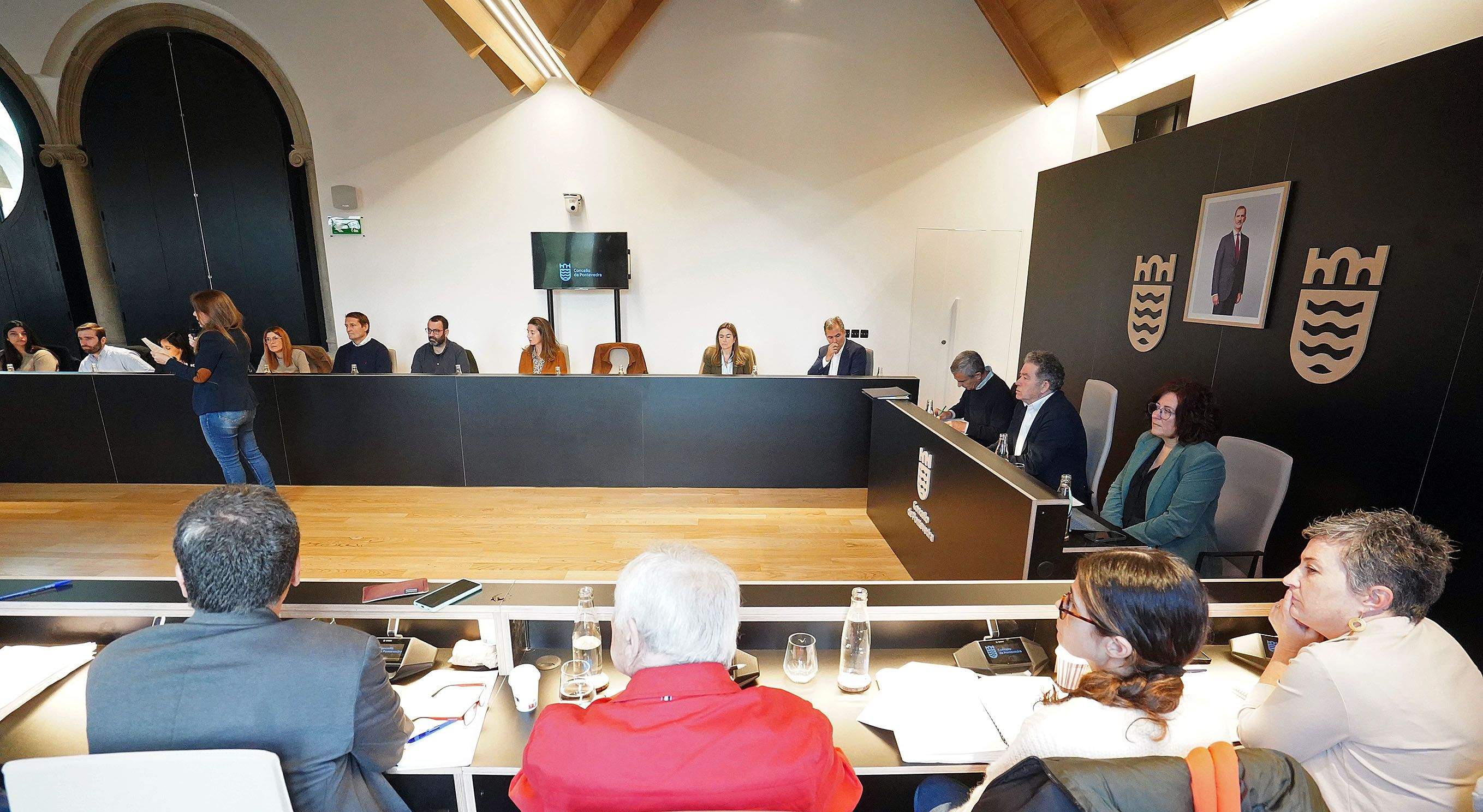 Primeiro pleno da corporación municipal de Pontevedra na renovada casa consistorial Primeiro pleno da corporación municipal de Pontevedra na renovada casa consistorial