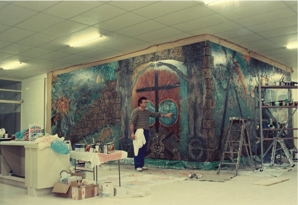 Mural de Manuel Moldes na UNED