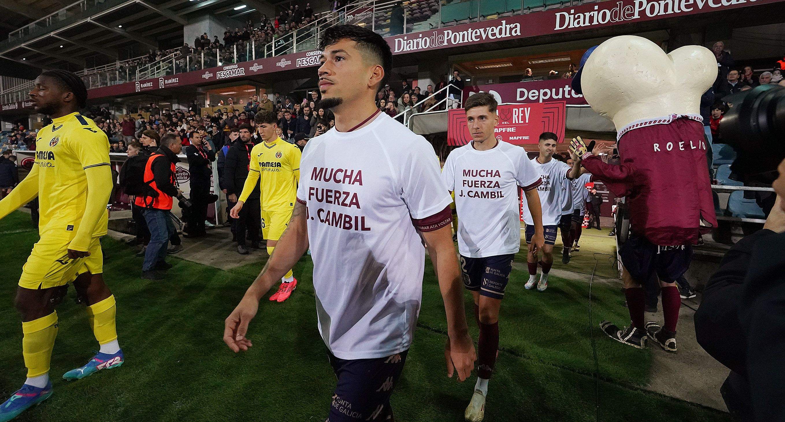 Partido de Copa entre Pontevedra e Villarreal en Pasarón