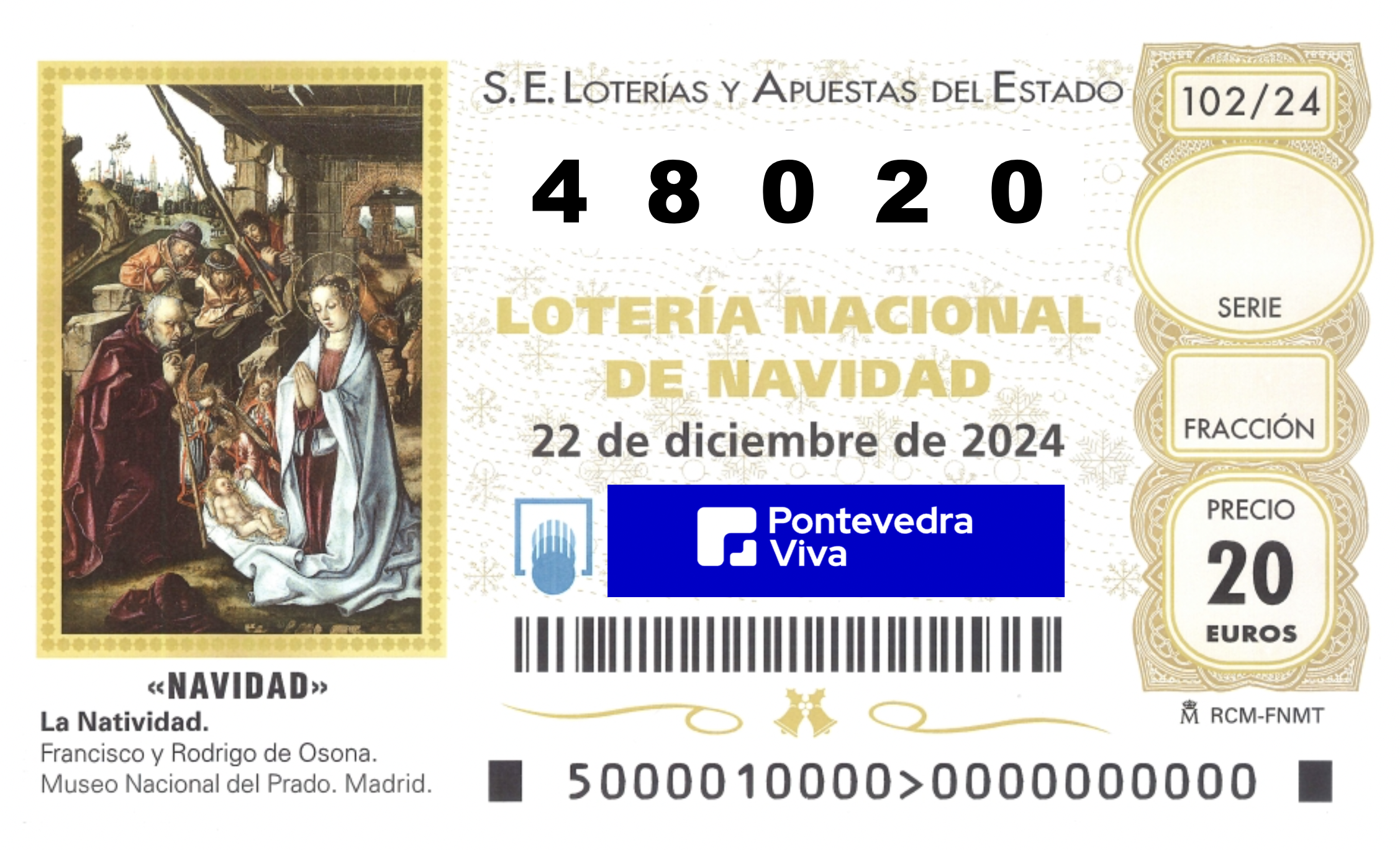 48020, cuarto premio de la Lotería de Navidad 2024