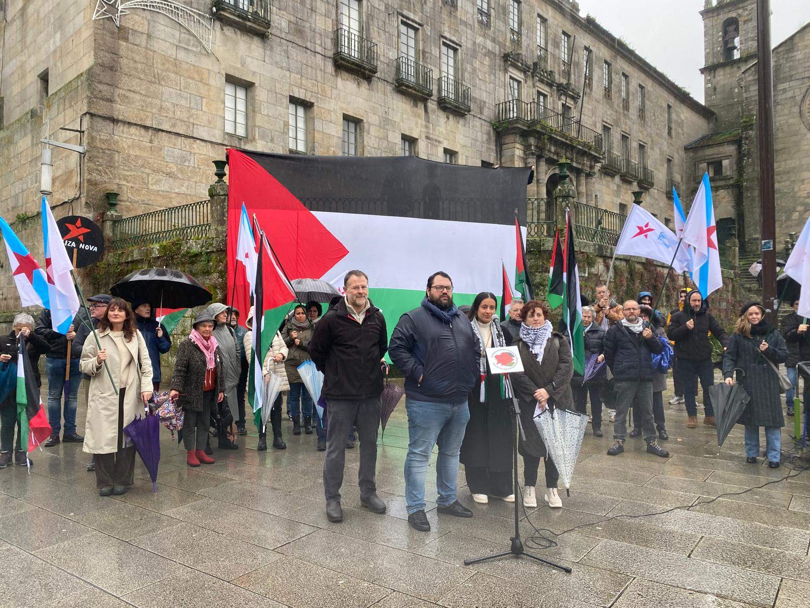 Mobilización na Praza da Ferrería da Coordinadora Galega de Solidariedade con Palestina