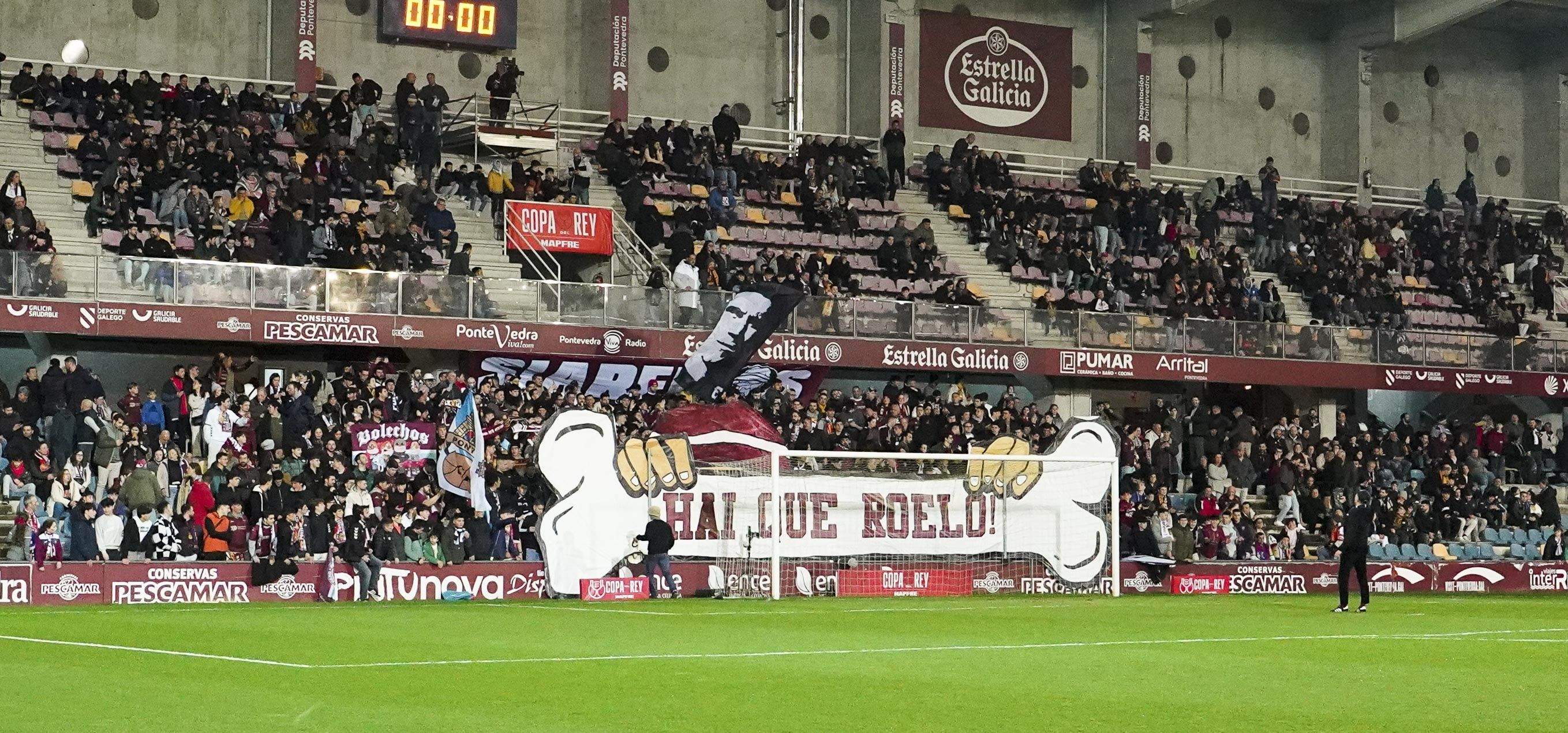 Partido de Copa del Rey entre Pontevedra y Mallorca en Pasarón