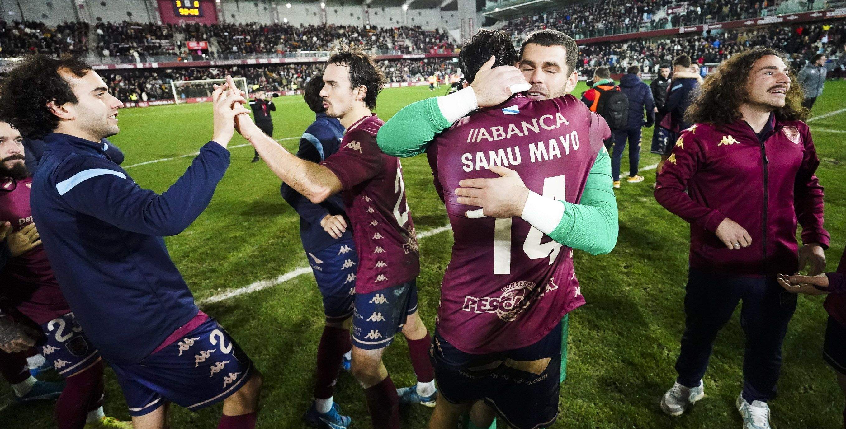 Partido de Copa del Rey entre Pontevedra y Mallorca en Pasarón