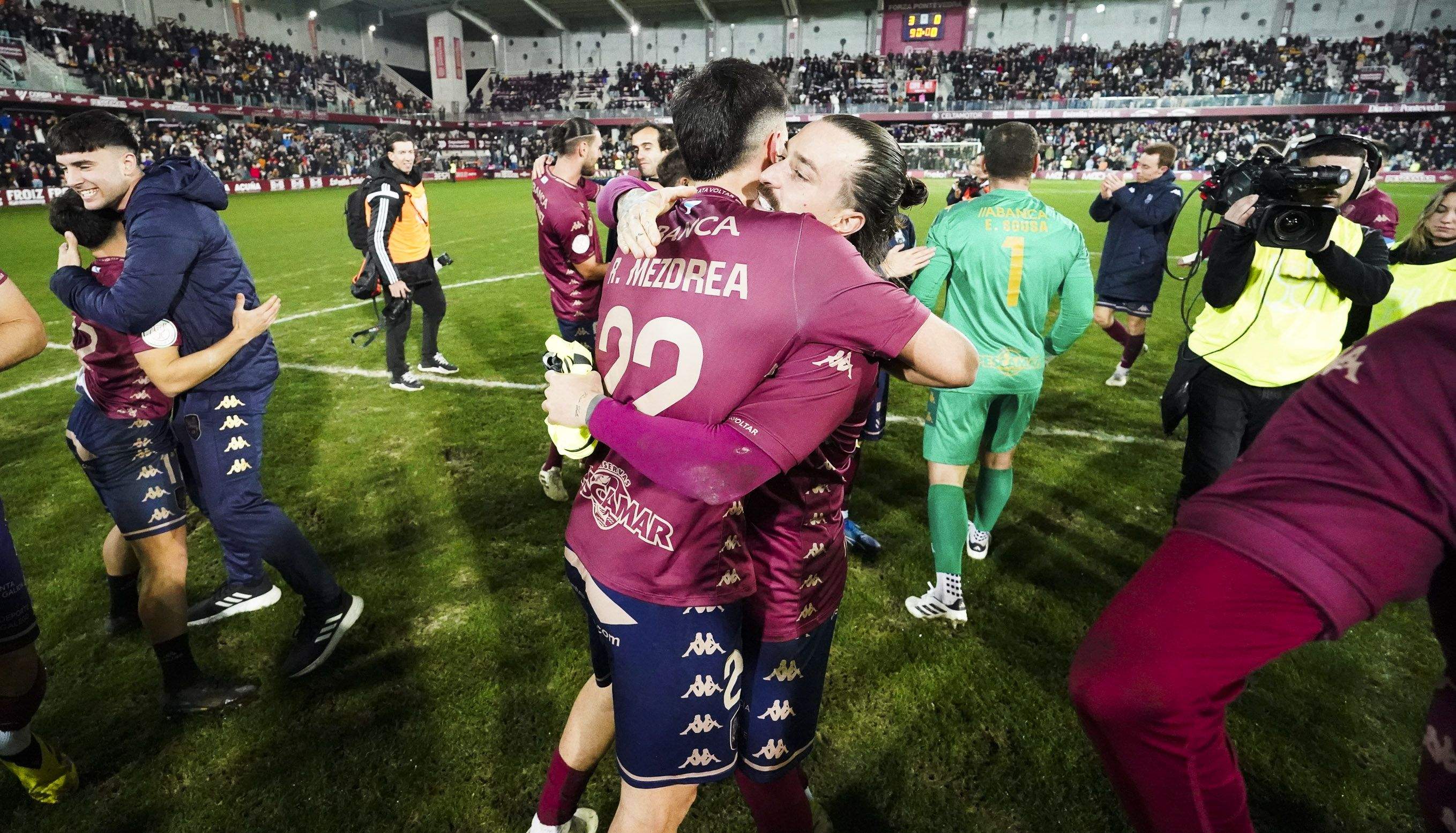Partido de Copa del Rey entre Pontevedra y Mallorca en Pasarón