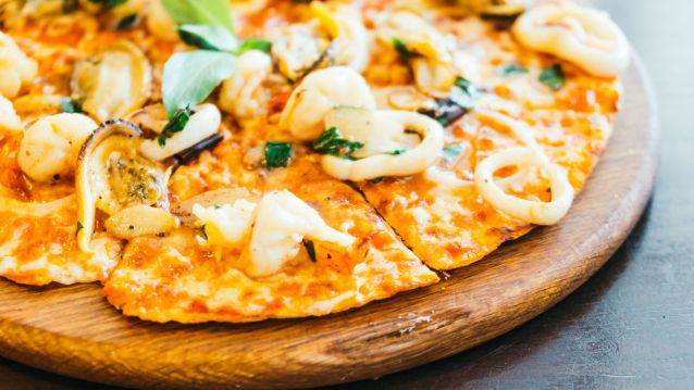Pizza de mariscos picante Pizza de mariscos picante