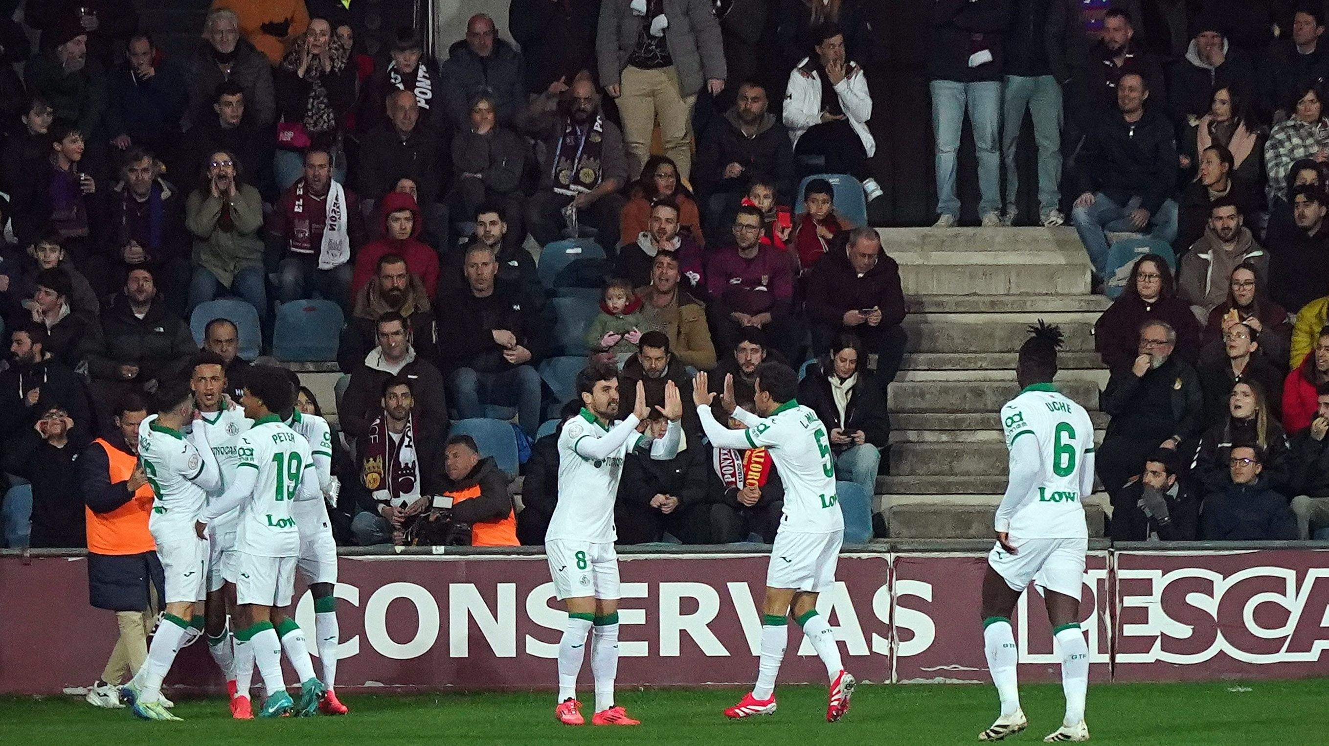 Octavos de final de la Copa del Rey entre Pontevedra y Getafe en Pasarón