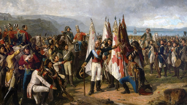 Xuramento das tropas do marqués de La Romana, pintura de Manuel Castellano