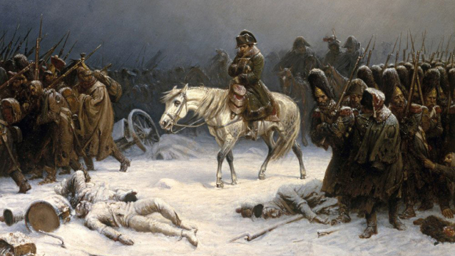A retirada de Napoleón de Rusia, pintura de Adolph Northen
