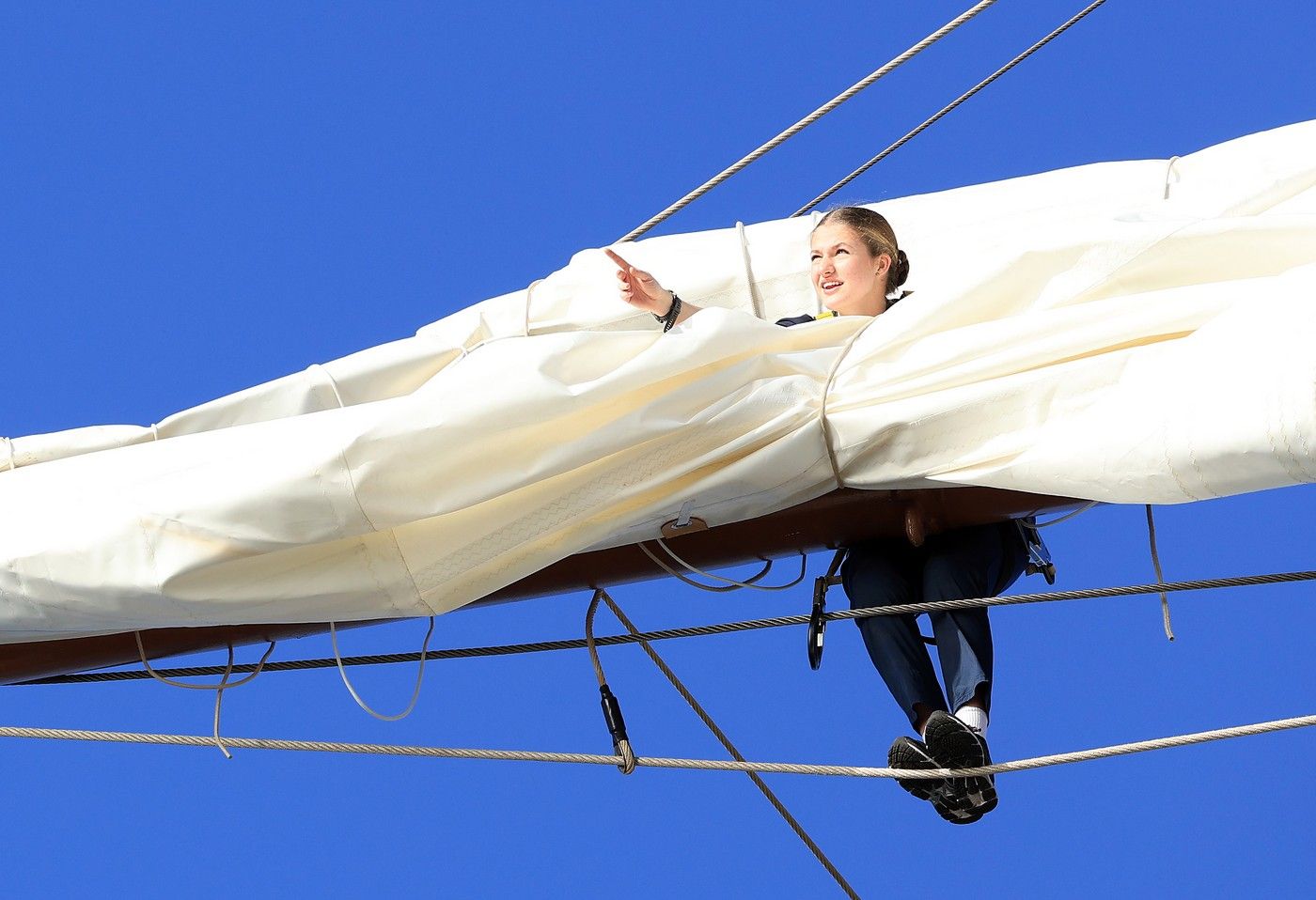 La princesa Leonor, a bordo del buque escuela Juan Sebastián de Elcano