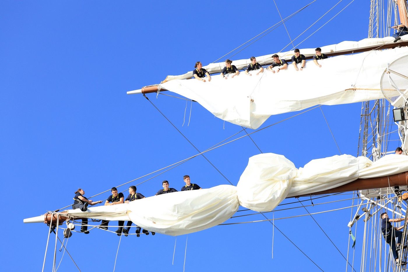La princesa Leonor, a bordo del buque escuela Juan Sebastián de Elcano