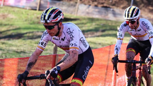 Miguel Rodríguez e Raúl Mira, no Mundial de Ciclocross de Lièvin